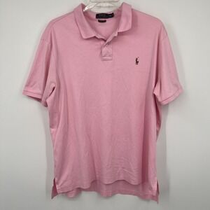 RALPH LAUREN Polo Shirt Mens XXl Pink Classic Pony Golf Polo